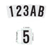 1" Black Text on White Background Reflective Mailbox Numbers