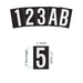 1" Tall White Text on Black Background Reflective Mailbox Numbers
