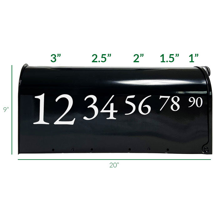 Custom Mailbox Number Decal - Choose your font, color, and size!