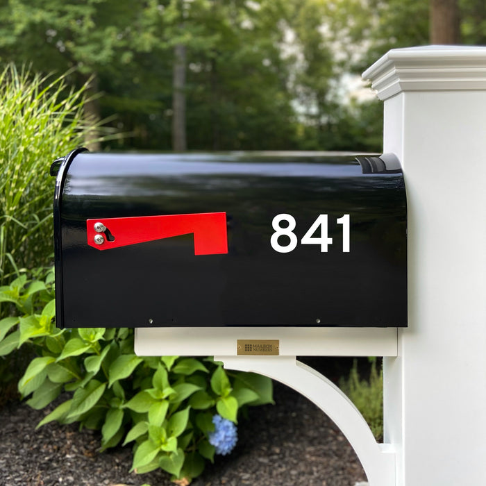 White mailbox numbers